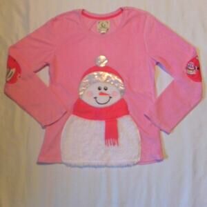 Pj Couture Pink Fleece Snowman Sweatshirt Top Night Shirt